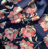 Tissu recyclé pour vêtements de nuit : Charmeuse imprimée, 100% polyester recyclé, satin de soie, chiffon imprimé, satiné
