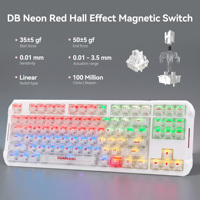 DarkBeacon Flux 87 AI Smart Software Wired TKL 87 Keys Mechanical RGB Backlit Magnetic Switch Gaming Keyboard Gasket 8000Hz