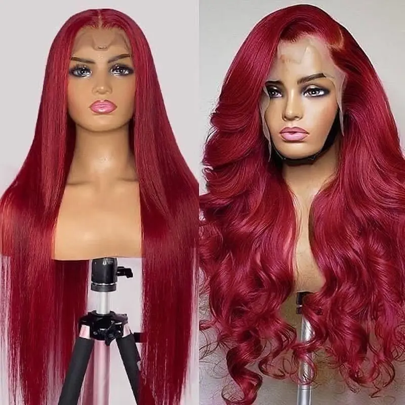 XBL human hair blend wigs supplier perruques bresiliennes humain hair perruque rouge bordeau