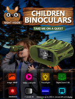 Binocolo con Visione Notturna per Bambini con Zoom 8X e Fotocamera Digitale HD 1080P DT15 Ottimo Regalo di Compleanno per Bambini dai 3 agli 8 Anni