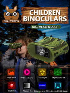 Jumelles de vision nocturne pour enfants avec zoom 8X et caméra numérique HD 1080P DT15, excellent cadeau d'anniversaire pour les enfants de 3 à 8 ans - Product Image 4
