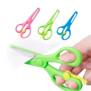 Hot Sale Children Safety Stationary Cutting Paper Plastic Handle Scissors for Kids