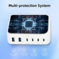 Station de charge USB 120W QC 3.0 Chargeur rapide 6 ports USB C pour Macbook iPad iPhone