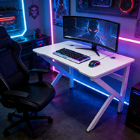 Bureau de jeu d'intérieur de haute qualité et durable, 100/120*60*75cm, structure en tube d'acier MDF, ergonomique, table d'ordinateur pour e-sport