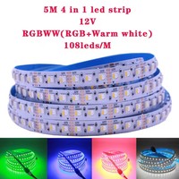 Bande LED décorative RGBW RGBWW 12V 24V 4 couleurs en 1 puce SMD 5050 60 108 120 LEDsM ruban flexible pour événements