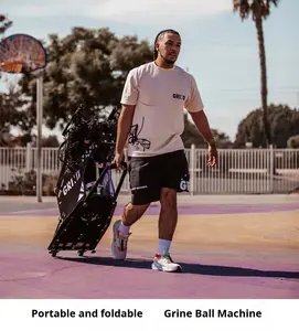 Machine <span class=keywords><strong>de</strong></span> rebond <span class=keywords><strong>de</strong></span> basketball automatique, réglable et pliable avec panier et support – Équipement d'entraînement multifonctionnel - Product Image 2