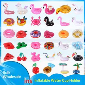 Nouvel arrivage : Porte-gobelet gonflable unisexe en PVC avec motifs flamant rose, beignet, citron, pastèque, ananas, <span class=keywords><strong>crabe</strong></span>, animaux et fruits – En stock - Product Image 5