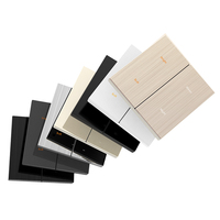 Interrupteur intelligent KNX standard UE avec couvercle métallique, panneau à bouton-poussoir, alimentation 24V DC, contrôle de gradation, options multicolores, 86x86mm