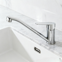 Robinet d'évier de cuisine principal en alliage de zinc de style minimaliste moderne avec noyau en céramique, idéal pour hôtels, appartements et villas