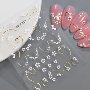 Autocollants pour ongles en argent style <span class=keywords><strong>French</strong></span> Tip, 5D en relief, motifs d'amour, avec adhésif, pour la décoration des ongles DIY, vente en gros - Product Image 6