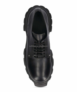 รองเท้าหนังลูกวัวหัวกลมพร้อมแท็กใหม่รองเท้าแพลตฟอร์มธุรกิจสีดำฮอลลีวู้ดลูกไม้ขึ้น <span class=keywords><strong>Bozo</strong></span> รถแทรกเตอร์ DERBY - Product Image 6