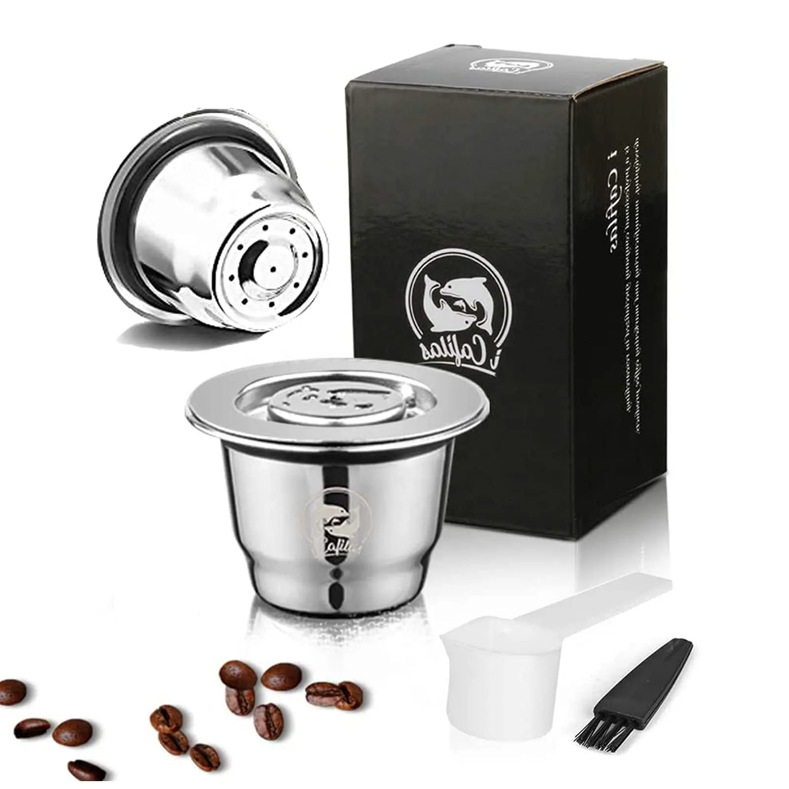 Kualitas tinggi yang kompatibel baja tahan karat dapat digunakan kembali kapsul kopi pintar kapsul kopi