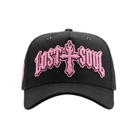 Gorra de Béisbol Unisex OEM Streetwear Rosa con Logotipo Personalizado, Letras en Relieve y Parche Bordado de Chenille para Exteriores
