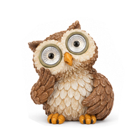 Statue de hibou solaire mignonne pour jardin, décoration extérieure, cadeau, éclairage extérieur, fabriquée en usine BSCI