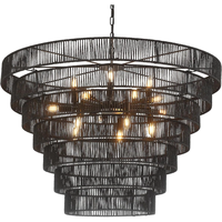 Luminaire suspendu en corde tressée multi-couches fait main pour salon, salle à manger, décoration bohème, lustre de luxe pour salon