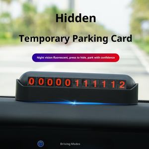 Perlengkapan mobil dekorasi sementara parkir ponsel bergerak plat nomor mobil kit Interior pelat nomor plastik - Product Image 5