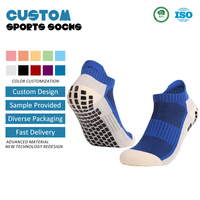 Chaussettes de football antidérapantes personnalisées avec grip en silicone, fond en tissu éponge épaissi, respirantes, pour hommes