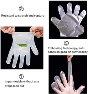 OEM/ODM Medium Thickness <b>Disposable</b> PE Hand <b>Gloves</b> Safety Kitchen Resistant Transparent Food Wholesale for Household - Product Image 4