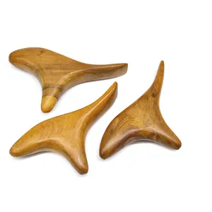 त्रिकोण चेहरे की मालिश Suppliers-प्राकृतिक हस्तनिर्मित चंदन Guasha बोर्ड-लकड़ी गुआ शा एक्यूपंक्चर बिंदु के लिए उपकरण मालिश मालिश