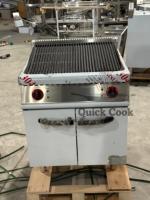 Barbecue commercial à pierre de lave électrique/gaz avec armoire de rangement pour la cuisson de steaks et de grillades en restaurant