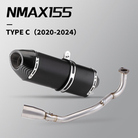 Convient pour NMAX155, tuyau d'échappement intégré avant en acier inoxydable, raccordement R77, système d'échappement complet, 2020-2024