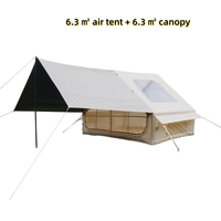 Tente de camping gonflable de luxe pour famille, 4-8 personnes, 12 m², quatre saisons, double entrée AB, grande tente extérieure en Oxford à montage rapide