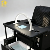 Nouvelle arrivée : fauteuil de pédicure électrique de luxe avec massage par pétrissage, table de manucure escamotable et éclairage LED pour soins des pieds et des mains