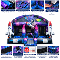 Château gonflable commercial Ceyu sur le thème de l'espace, en PVC, avec design fusée astronaute, pour événements et locations de fêtes pour enfants