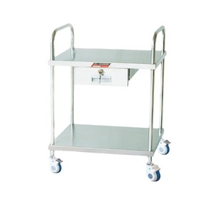Maijie Medical Stainless Steel Treatment Cart 2 Layer With <b>Drawer</b> Hospital Trolley - Product Image 1