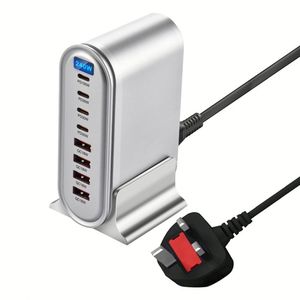 240W GaN High-Power Desktop Charging Station Multi-Ports Fast Charging Adapter 4U4C Travel Block Charger with Digital Display - Product Image 4