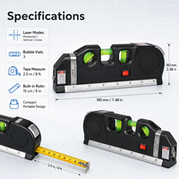 Niveau laser vert multifonctionnel avec ligne croisée et angle droit, alimenté par batterie au lithium, auto-nivelant 2,5 m pour le travail du bois à domicile