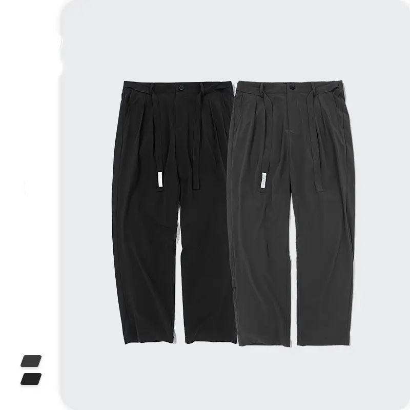 Men's Sports Street Hip-Hop Casual Pants Boys Button Zipper Wide-Foot Zipper Youth Fashion Trousers Suit Pants