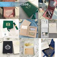Boîtes en velours vert sauge, invitations de mariage de luxe avec carte RSVP et enveloppe, pour invitations de mariage personnalisées en acrylique de luxe