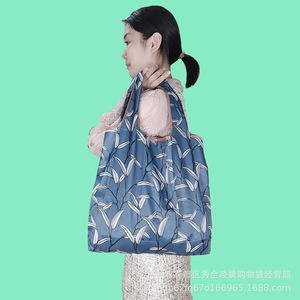 <b>Foldable</b> Lightweight Waterproof Shopping <b>Bag</b> Medium Size Eco Friendly Reusable Grocery Tote With Colorful Pattern Design - Product Image 4