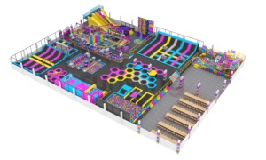 Équipement de parc de trampolines en plastique intégré sur mesure de grande taille pour adolescents et adultes, capacité de 2000 à 500 personnes, usage commercial, certifié CE TP202 - Product Image 1