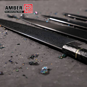 มีดทำครัวเชฟ 9 นิ้ว ผลิตจากเหล็กกล้าคาร์บอนสูง ดามัสกัส VG10 แบบญี่ปุ่น พร้อมด้ามจับคาร์บอนไฟเบอร์ - Product Image 4