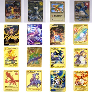 <span class=keywords><strong>Carte</strong></span> de collection en feuille d'or pour jeu de société, jouet pour enfants, en acier inoxydable doré, imprimée UV, thème Anime transfrontalier - Product Image 1