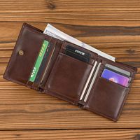 Dompet Kulit Asli RFID Baru, Promo Panas, untuk Pria, Tempat Kartu Bisnis Mewah, Dompet Pendek Multifungsi, Penjepit Uang, Grosir