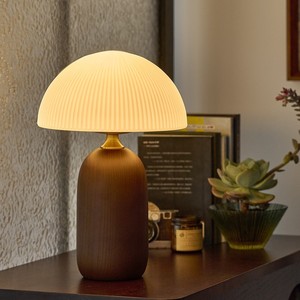 <b>Table</b> Lamp Wood Base Led Light E26 Bulb Switch Control For Living Room Bedroom <b>Study</b> Decorative Ambient Lighting - Product Image 3
