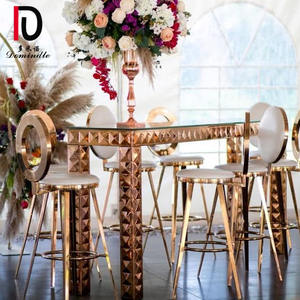 Mesa de bar alta de boda de acero inoxidable oro rosa usado <span class=keywords><strong>para</strong></span> fiesta de cóctel - Product Image 1