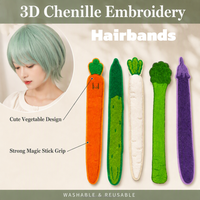 Accessoires pour cheveux : Patchs à franges en velcro brodés en chenille, réutilisables, pour la décoration des cheveux lors de fêtes