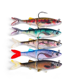 OEM 8cm-13cm Swim Jerk 3D colori 3 esca morbida segmentata esca pesca Drop Shot Vibe spigola pesce pesce pesce d'acqua dolce bersaglio - Product Image 1