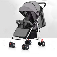 Bon marché, poussette 2 en 1 multifonctionnelle pour bébé, poussette légère à haute vue