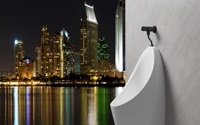 Robinet d'angle mural moderne durable et écologique à bouton-poussoir en plastique avec temporisation, finition chromée, filetage mâle, pour usage hôtelier 1/2