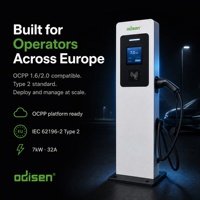 Chargeur EV AC Type 2 7kW sur pied, à une seule prise, OCPP 1.6J, lecteur Ethernet RFID, IP54, pour entreprises et parkings de campus