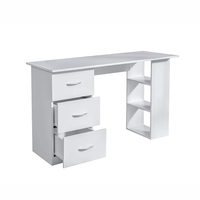 Meubles de bureau à domicile Tiroirs de rangement en panneaux de bois de couleur blanche avec étagère Bureau d'ordinateur