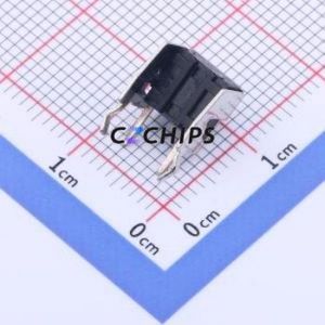 YTS1R0092DBT10 Tactile Switch Bent Lead Through Hole,6x6mm Switch Single Pole Single Throw Round Button 2.5N Right Angle Insert - Product Image 2