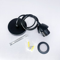 Kit de fixation pour suspension noire mate E27 E26, base de lampe, roseau de plafond, cordon de suspension, accessoires pour éclairage domestique