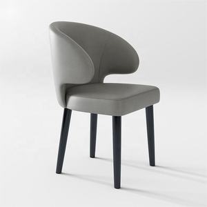 Commercio all'ingrosso di lusso nordico Beige Cadeira de jantar Hotel imbottito cucina ristorante in velluto in pelle sedia da pranzo con gamba in metallo - Product Image 2