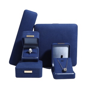 Weimei Luxury Custom Logo Velvet Microfiber Set Jewelry <b>Box</b> Bracelet <b>Gift</b> Necklace <b>Earring</b> Jewelry Packaging <b>Box</b> - Product Image 1